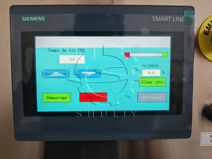 dry ice machine Siemens screen